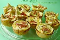 Mini Quiches cu crema de branza si prosciutto